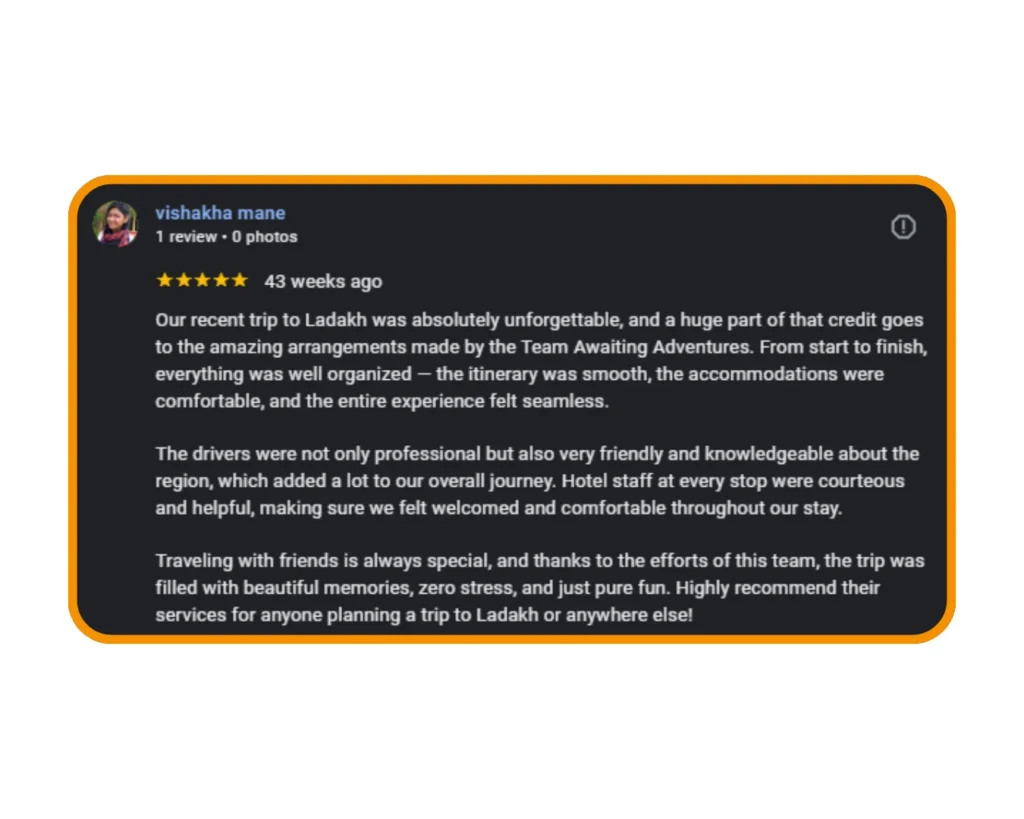 Leh Ladakh trip client review