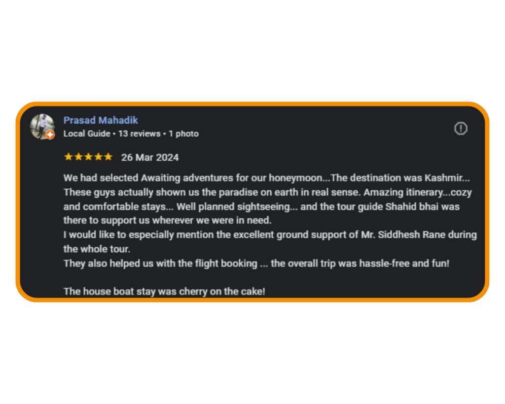 Kashmir Trip Reviews